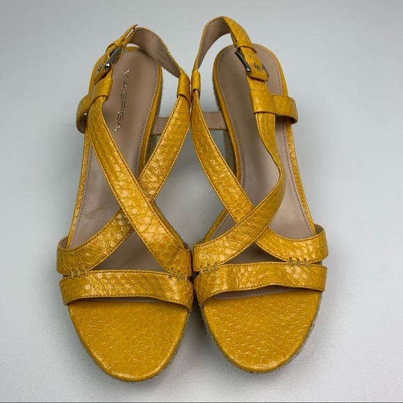 Via Spiga Espadrille Wedge Sandals Yellow Size 8.5 - Picture 5 of 12